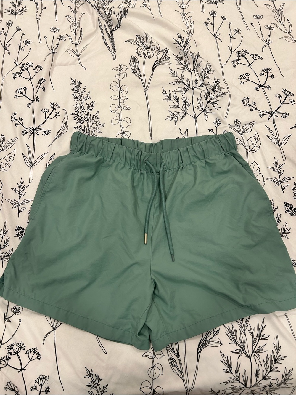 Everyday Drawstring Athletic Shorts in Sage Green